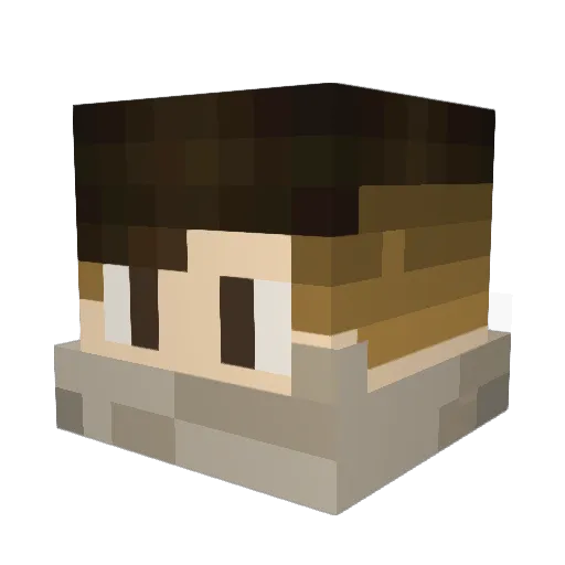 abduzido Minecraft avatar head, 3D render