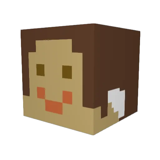 abehal Minecraft avatar head, 3D render