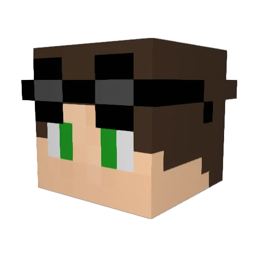 abelcar Minecraft avatar head, 3D render