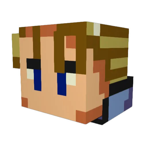 abiroo Minecraft avatar head, 3D render