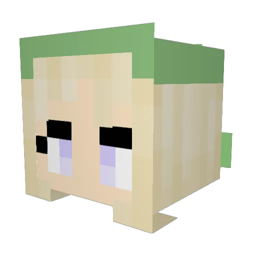 abitante Minecraft avatar head, 3D render