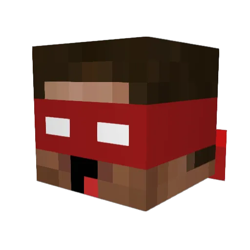 ablaufender Minecraft avatar head, 3D render