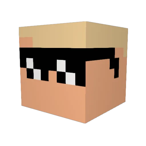 able34 Minecraft avatar head, 3D render