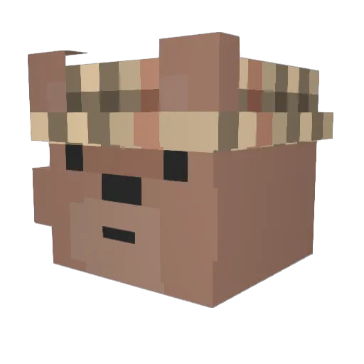 ablehnend Minecraft avatar head, 3D render