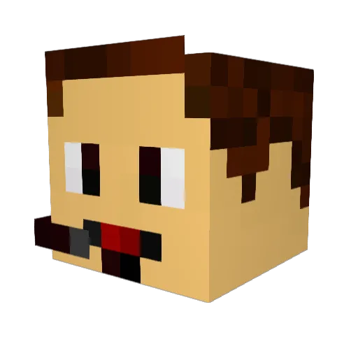 abomb128 Minecraft avatar head, 3D render