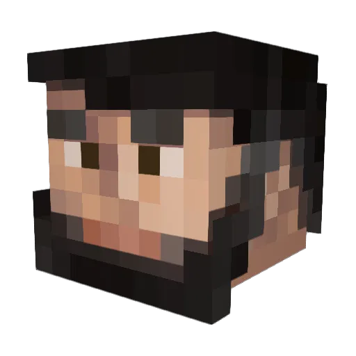 abraaom Minecraft avatar head, 3D render