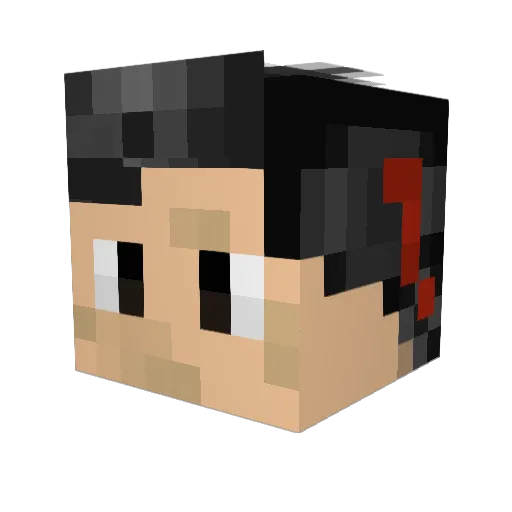 abrahqm Minecraft avatar head, 3D render