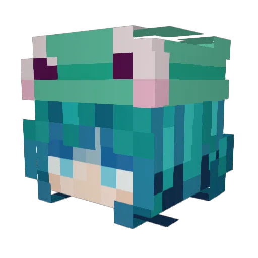 abridgementt Minecraft avatar head, 3D render