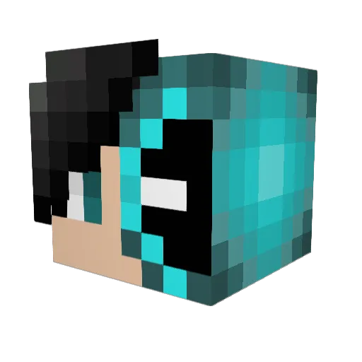 absoox Minecraft avatar head, 3D render