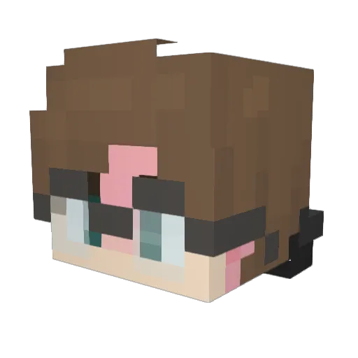 absurtity Minecraft avatar head, 3D render