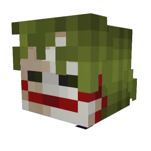 abuma Minecraft avatar head, 3D render