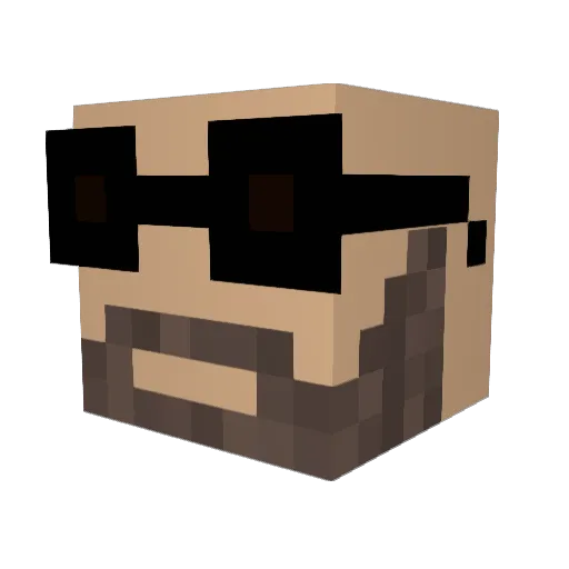 acalza Minecraft avatar head, 3D render