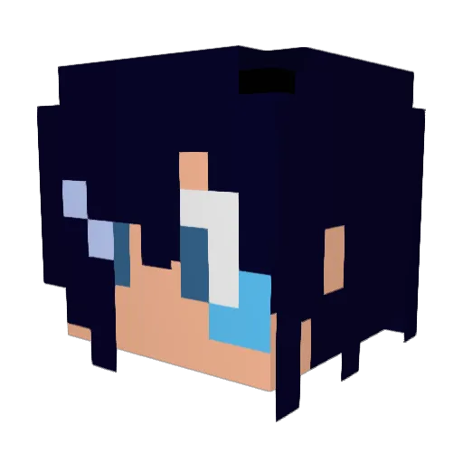 accle Minecraft avatar head, 3D render
