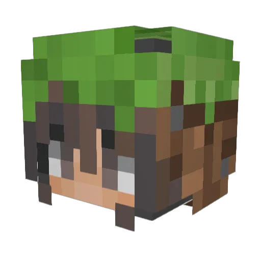 accompt Minecraft avatar head, 3D render