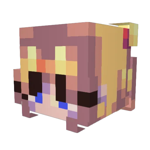 accrice Minecraft avatar head, 3D render