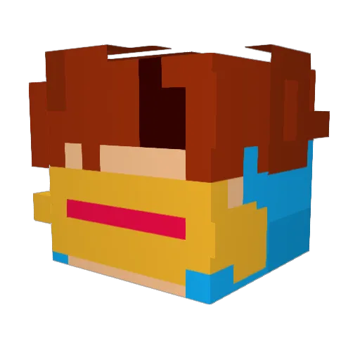 acedwyd Minecraft avatar head, 3D render