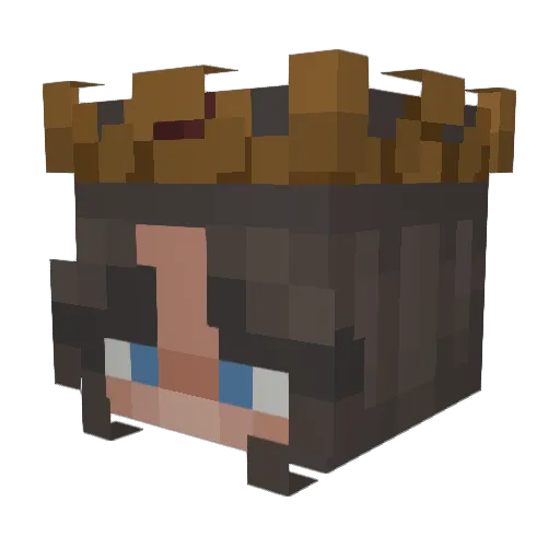 acely_ Minecraft avatar head, 3D render