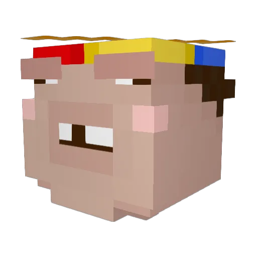 acetylacetonate Minecraft avatar head, 3D render