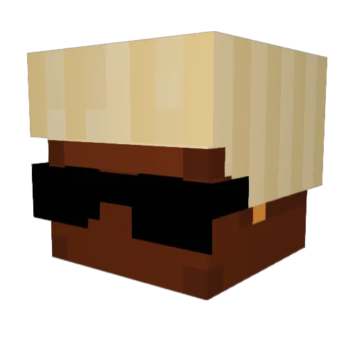 acetylasalicylic Minecraft avatar head, 3D render