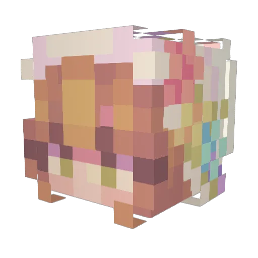 aceyamada Minecraft avatar head, 3D render
