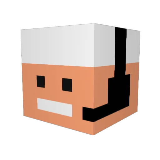 acgjm Minecraft avatar head, 3D render