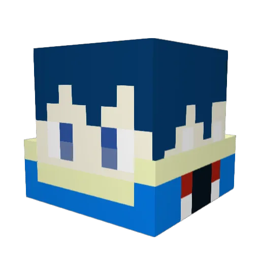 achaporo Minecraft avatar head, 3D render