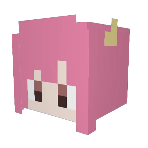 achikan Minecraft avatar head, 3D render