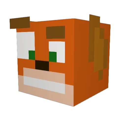 aciam3k Minecraft avatar head, 3D render
