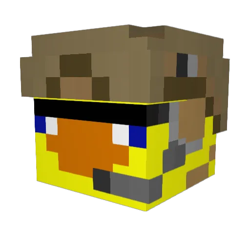 acidrip Minecraft avatar head, 3D render