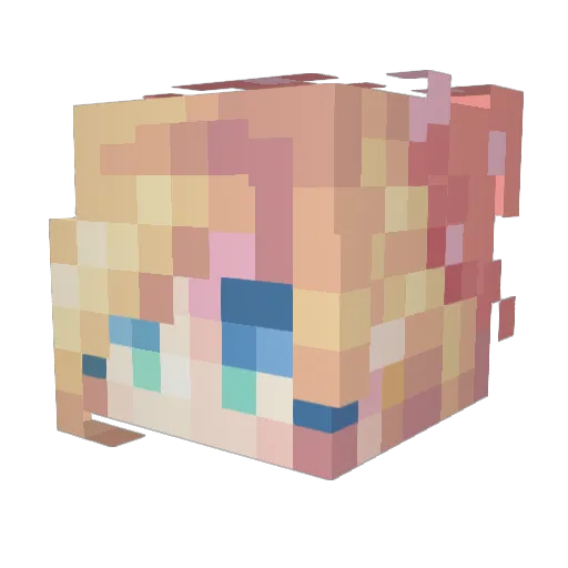 acksolotl Minecraft avatar head, 3D render