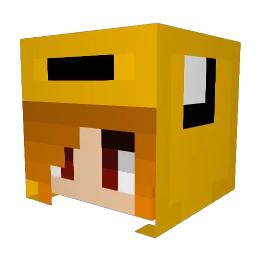 acnu Minecraft avatar head, 3D render