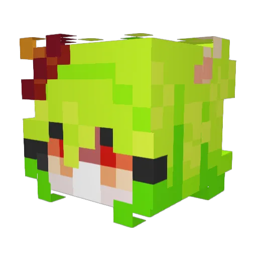 acoustu Minecraft avatar head, 3D render