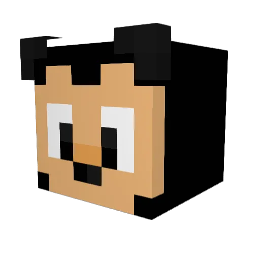 acqhee Minecraft avatar head, 3D render