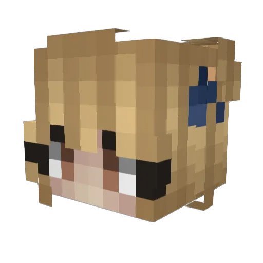 acquerellea Minecraft avatar head, 3D render