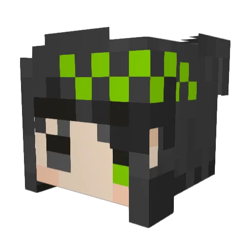 acrazyfish Minecraft avatar head, 3D render