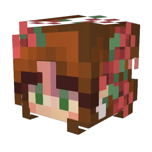 acrn Minecraft avatar head, 3D render