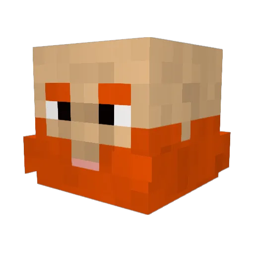 acting Minecraft avatar head, 3D render