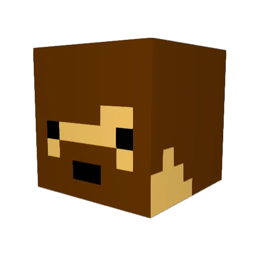 actopuss Minecraft avatar head, 3D render