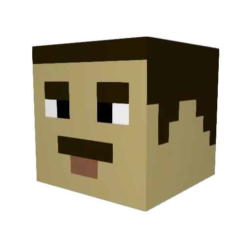 acts777 Minecraft avatar head, 3D render