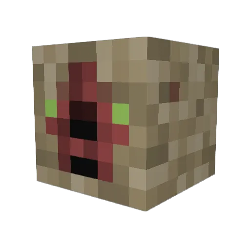 actualgarbajeman Minecraft avatar head, 3D render