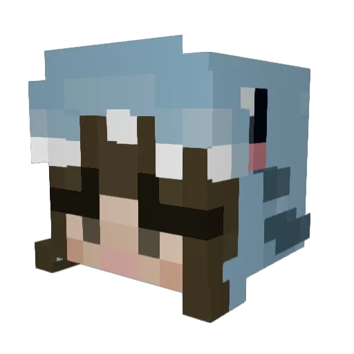 actuallyfloating Minecraft avatar head, 3D render