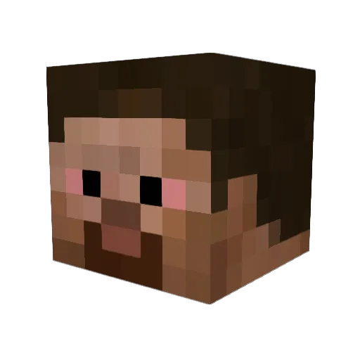 actualnad Minecraft avatar head, 3D render