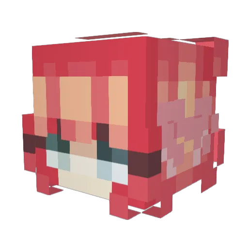 acueq Minecraft avatar head, 3D render