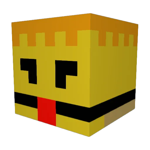 acutedog Minecraft avatar head, 3D render