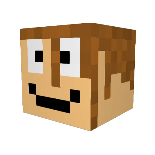 adakat Minecraft avatar head, 3D render