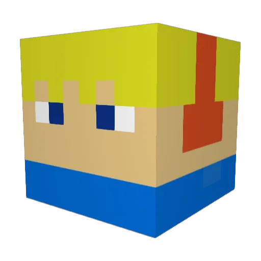 adammind1 Minecraft avatar head, 3D render