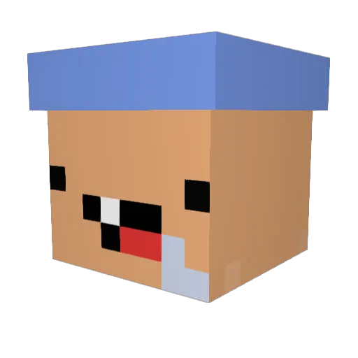 adbaby Minecraft avatar head, 3D render