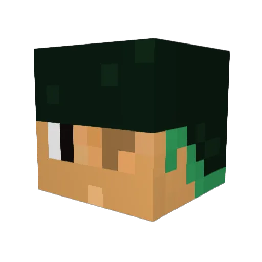 addmishi Minecraft avatar head, 3D render