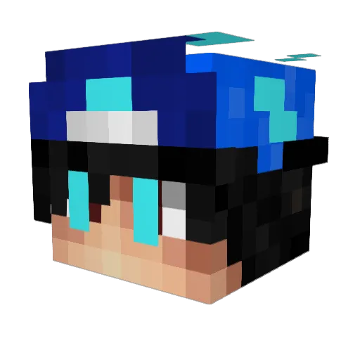 adeded Minecraft avatar head, 3D render