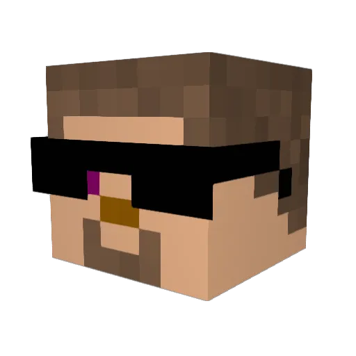 adequacies Minecraft avatar head, 3D render